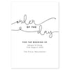 Kate Wedding Order Of The Day Program Cards - Project Pretty