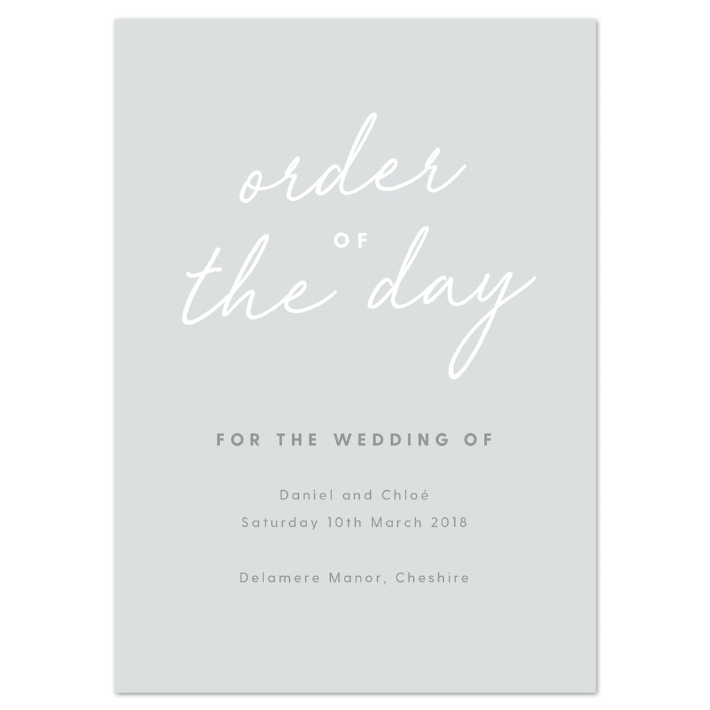 Rachel Wedding Order Of The Day Program Cards - Project Pretty