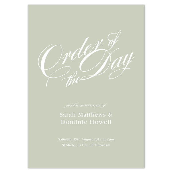 Victoria Wedding Order Of The Day Program Cards - Project Pretty