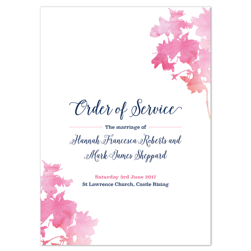 Blossom Order of Service booklets - Project Pretty