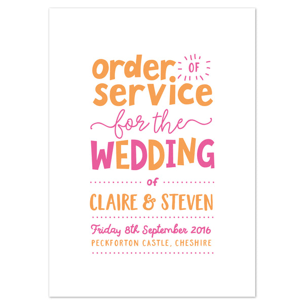 Charlie Order of Service booklets - Project Pretty