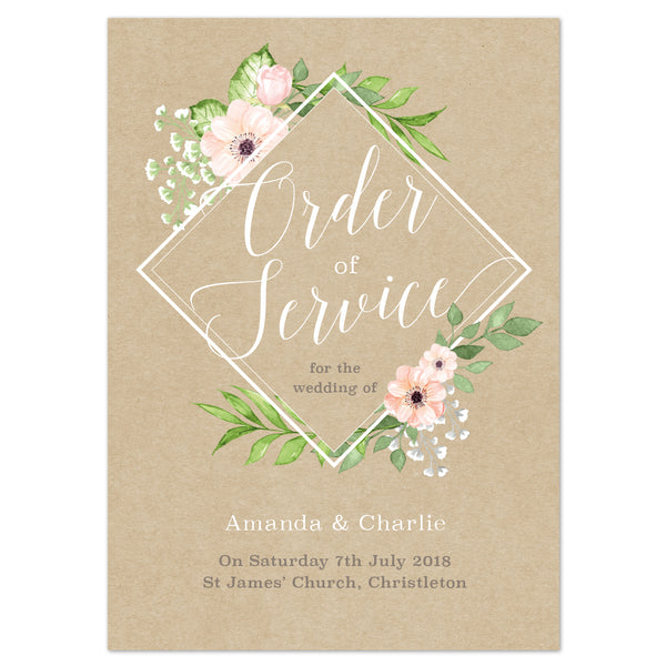 Eloise Order of Service booklets - Project Pretty