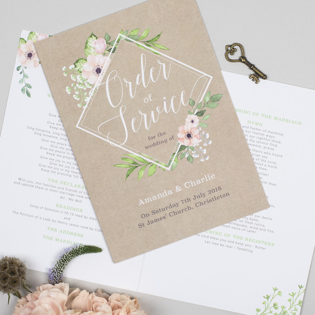 Eloise Order of Service booklets - Project Pretty