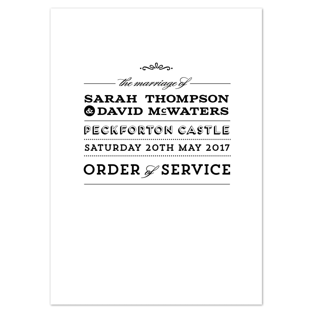 Frankie Vintage Order of Service booklets - Project Pretty