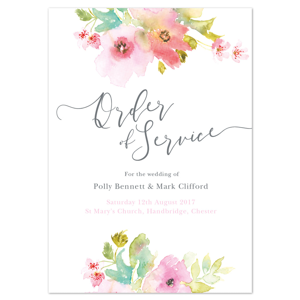 Juliette Order of Service booklets - Project Pretty