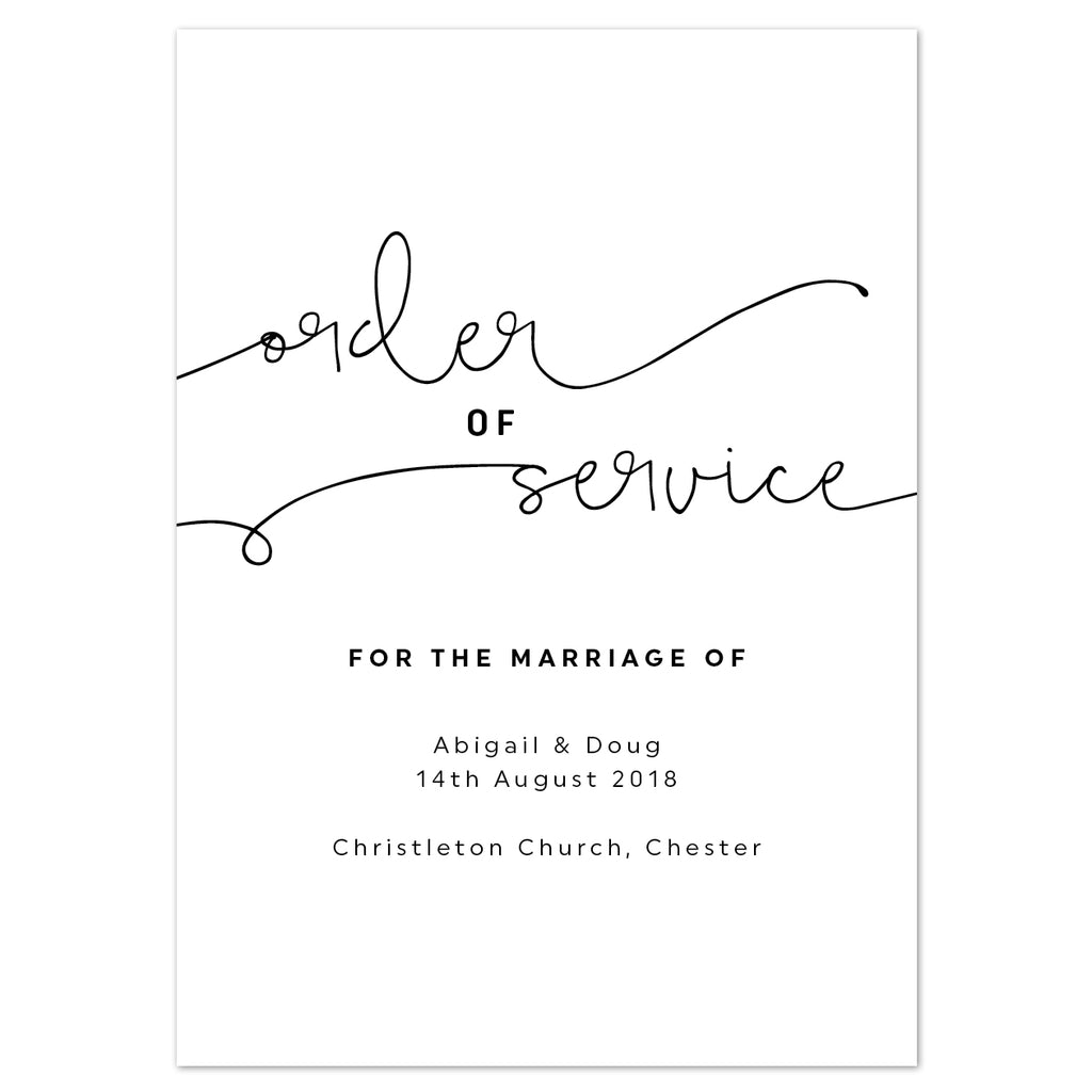 Kate Order of Service booklets - Project Pretty