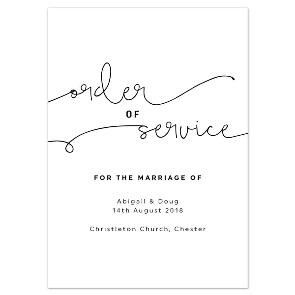 Kate Order of Service booklets - Project Pretty