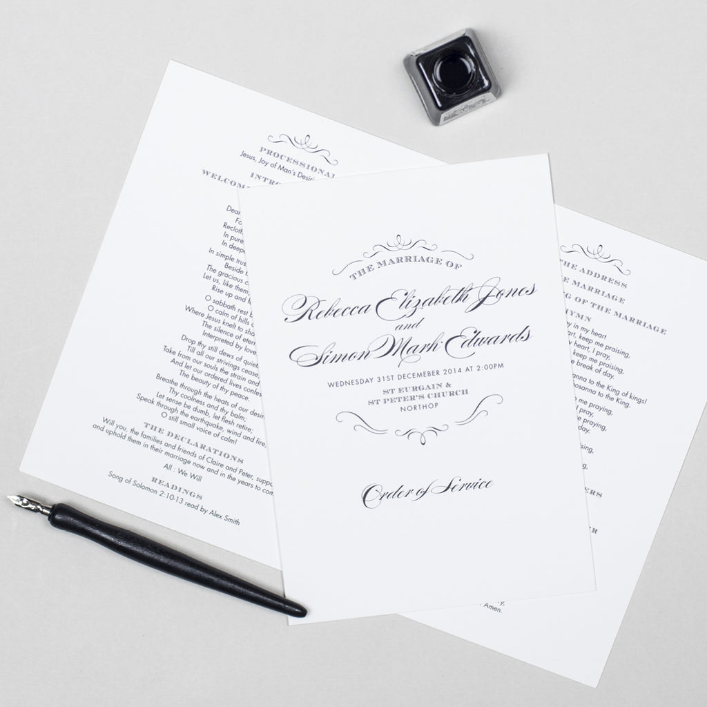 Olivia Order of Service booklets - Project Pretty