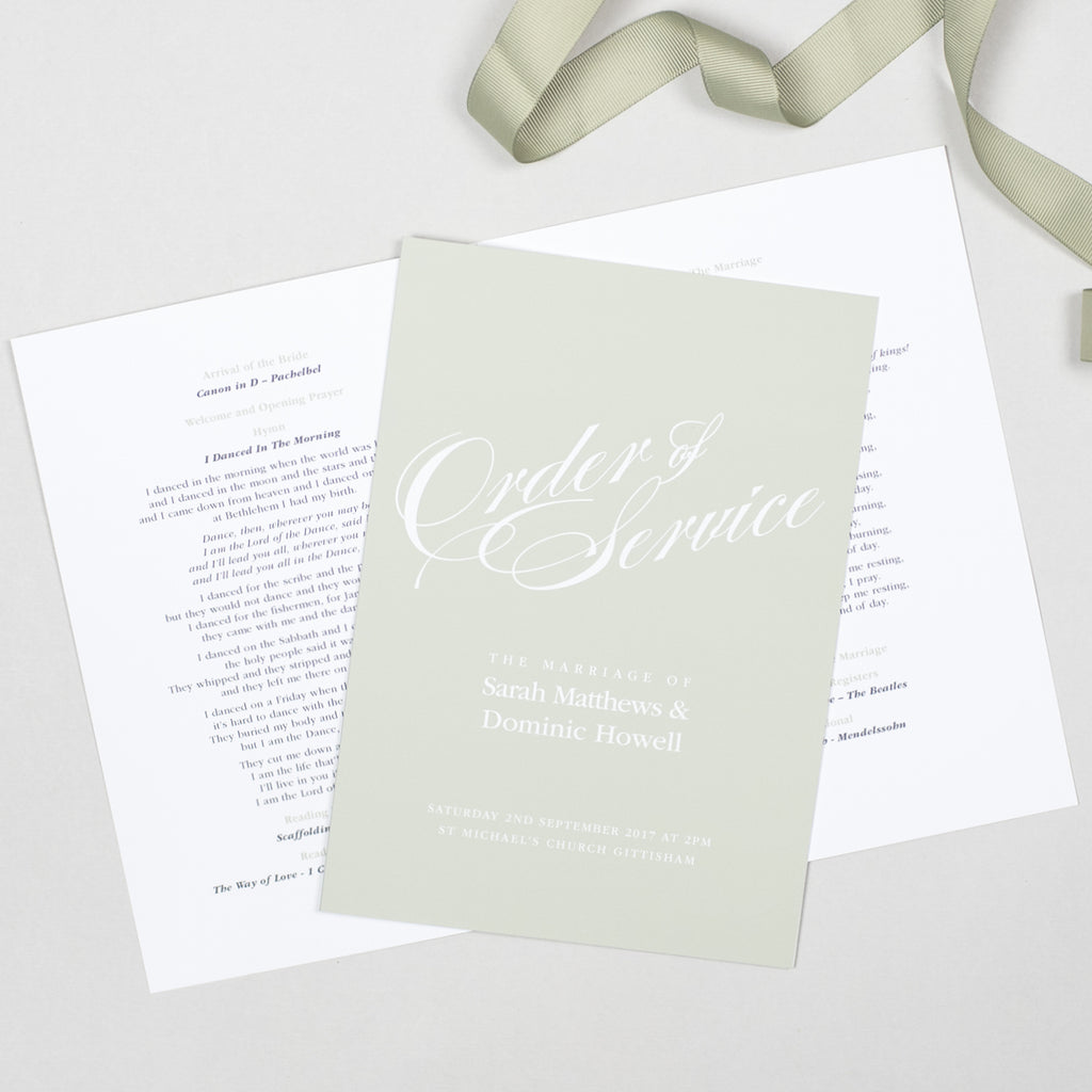 Victoria Order of Service booklets - Project Pretty