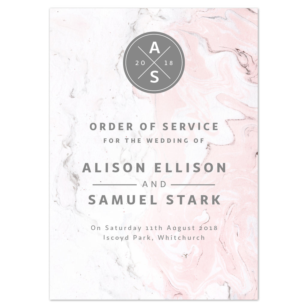 Marble Order of Service booklets - Project Pretty