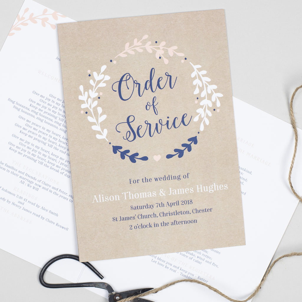 Hannah Order of Service booklets - Project Pretty