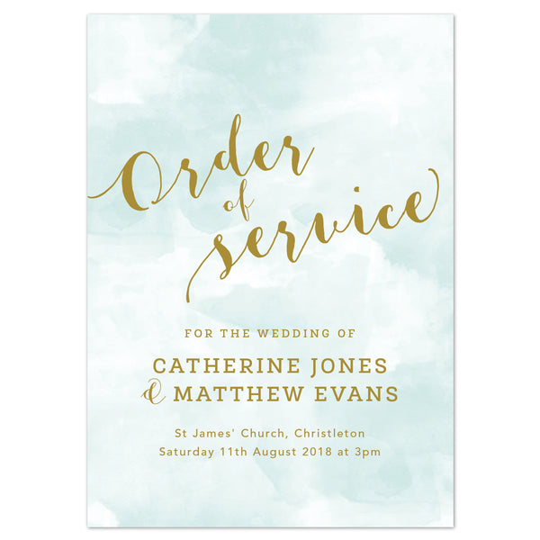 Mint Romance Order of Service booklets - Project Pretty