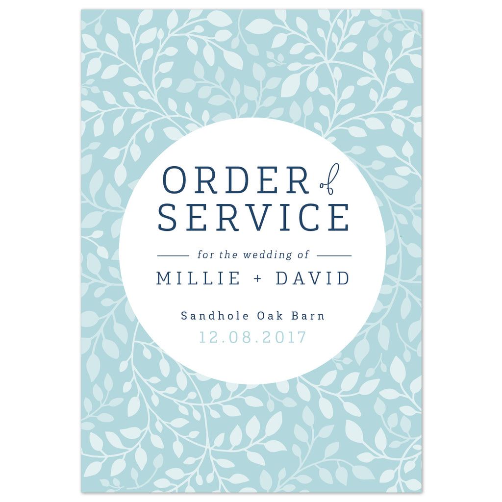Alice Order of Service booklets - Project Pretty