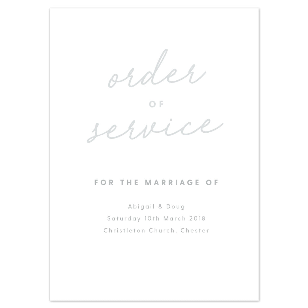 Rachel Order of Service booklets - Project Pretty