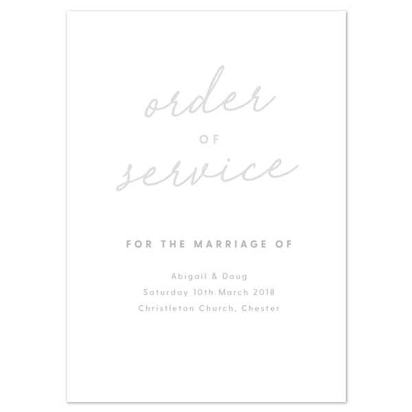 Rachel Order of Service booklets - Project Pretty