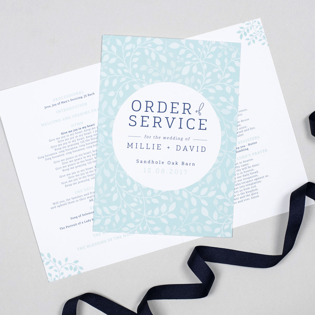 Alice Order of Service booklets - Project Pretty