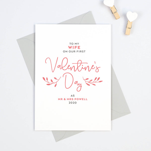 Personalised "Leaf" To My Wife On Our First Valentine's Day Card - Project Pretty